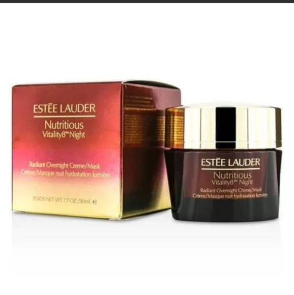ESTEE LAUDER NUTRIOUS  VITALITY 8 RADIANT OVERNIGHT CREME/MASK 1.7OZ  50ML - Picture 1 of 5